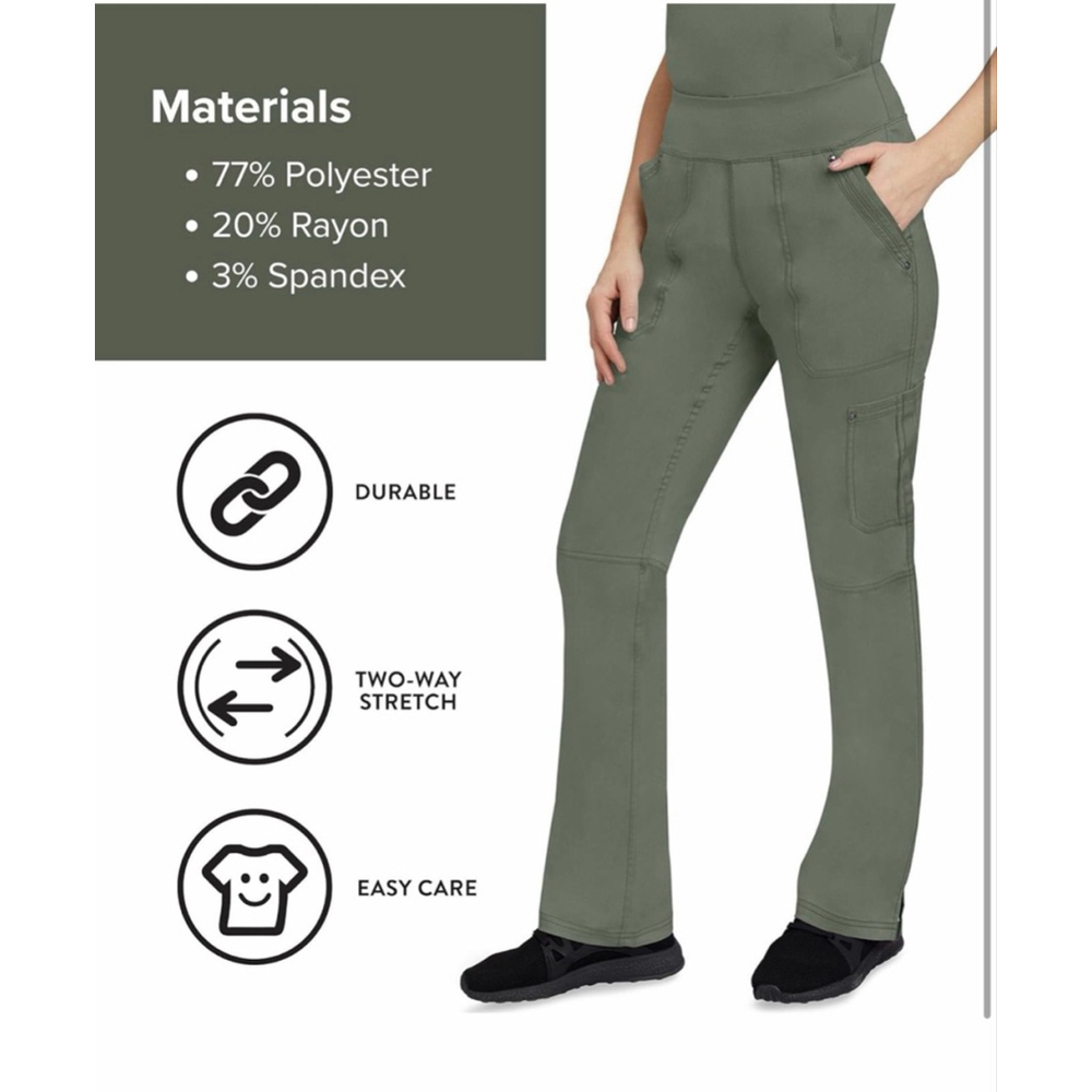 NEW Healing Hands Scrub Pant Tori Yoga Knit Waistband 5 Pockets 2-Way Stretch XL - Picture 7 of 10